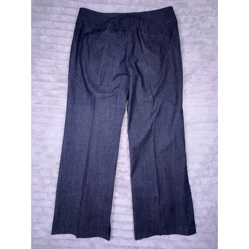 Sandro Womens 12 Chambray Wide Leg Trouser Pants Dark Wash High Rise Stretch - Picture 12 of 16